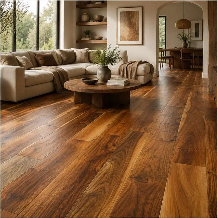 Natural Walnut flooring in a room thumbnail