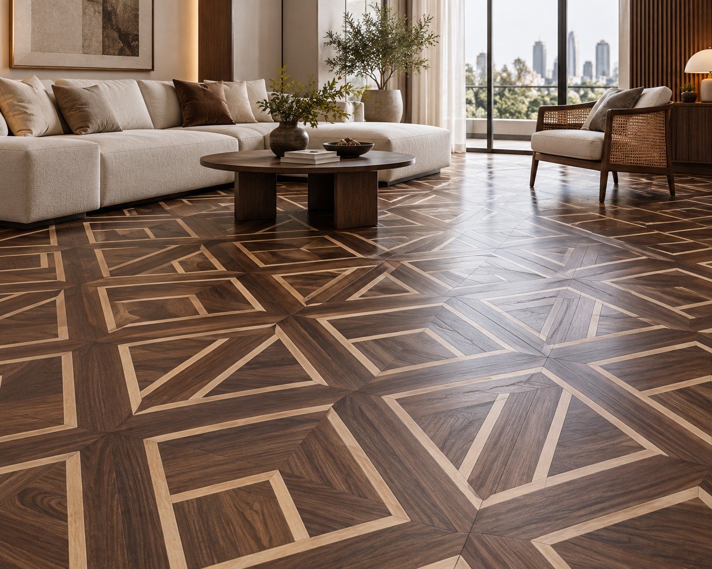 Black Walnut & Maple flooring in a room thumbnail