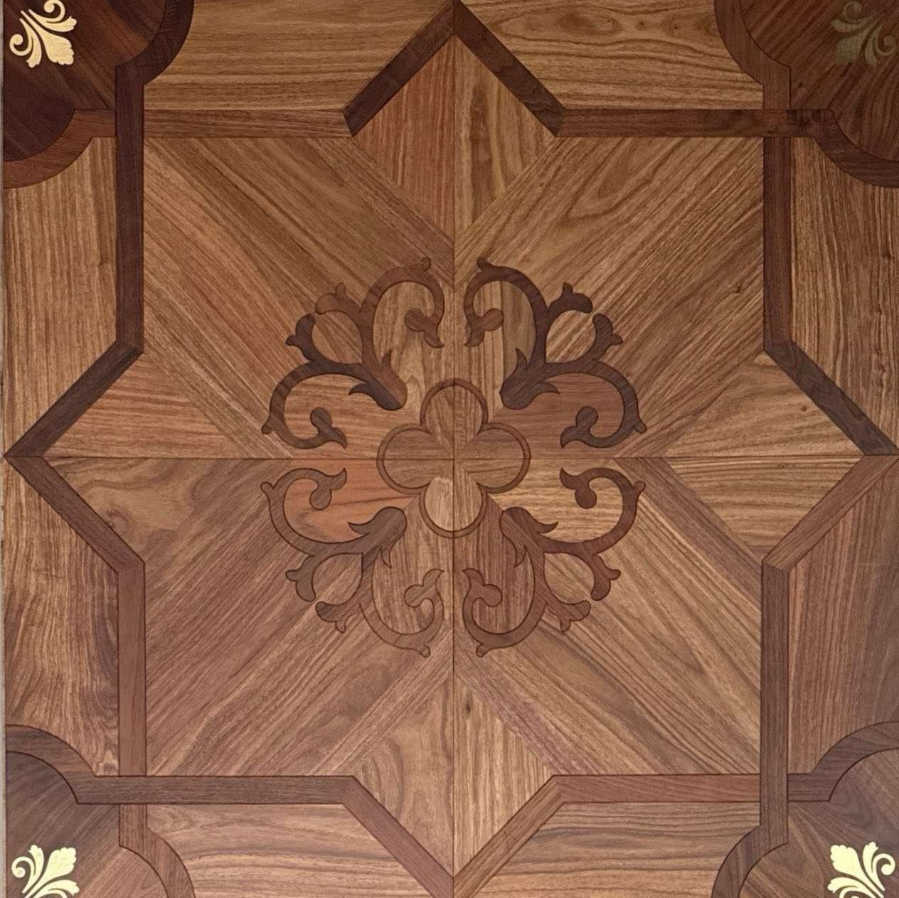 Black Walnut & Teak with Brass, Engineered Walnut